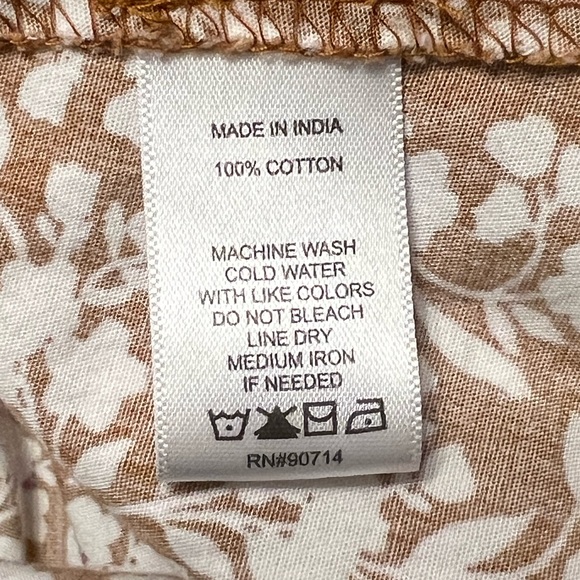 Women's 1. STATE Brown White Floral Smocked Mini Dress L - Picture 5 of 6